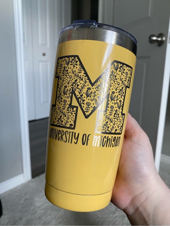 Other - University of Michigan Yellow Floral M Travel Tumbler